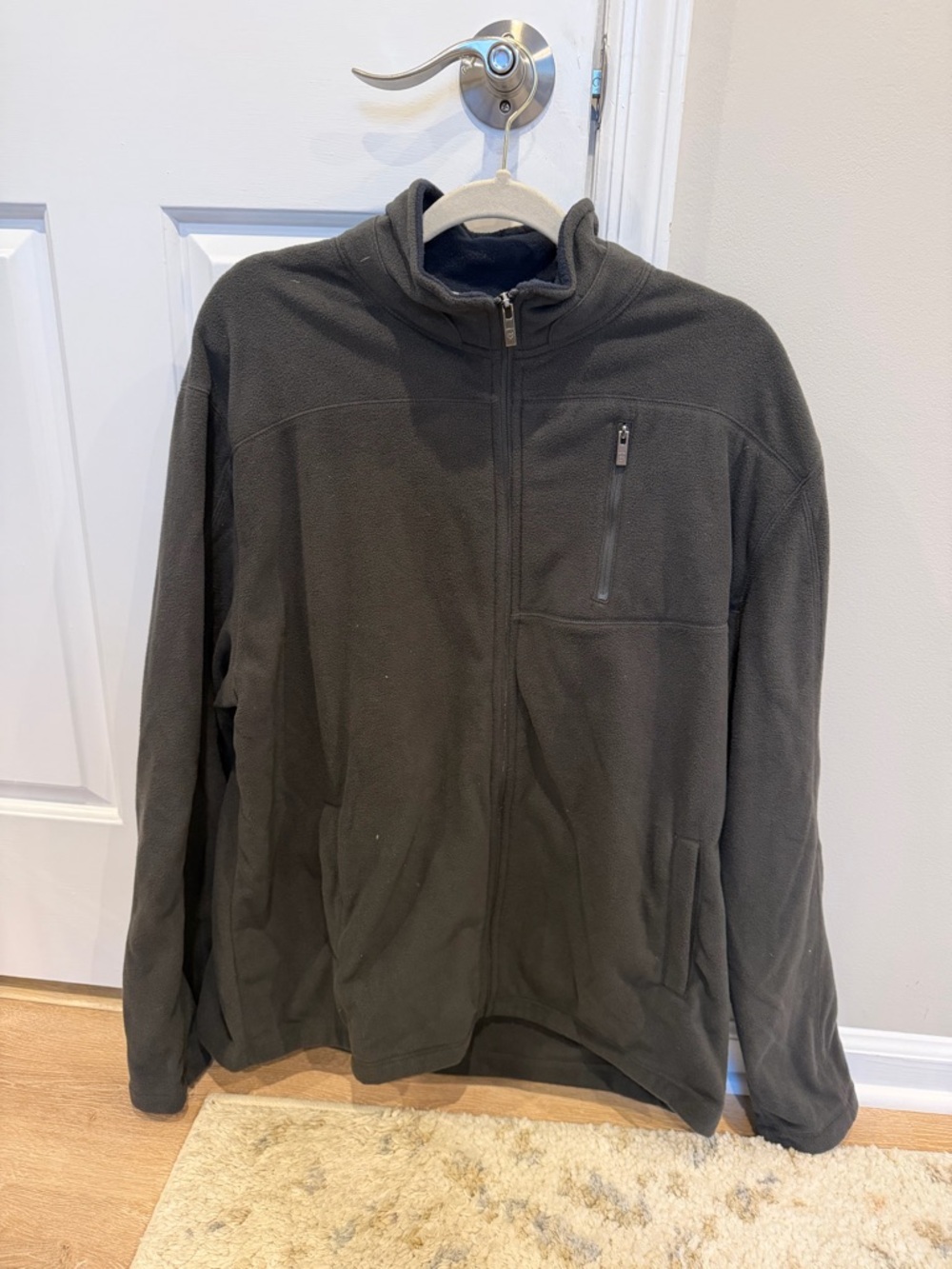 Black And Brown Men’s Full Zip Fleece Jacket Size XXL Black